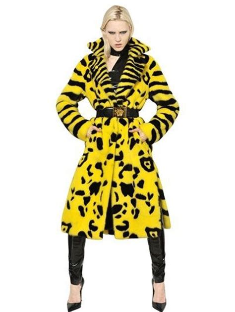 yellow versace fur coat|net a porter Versace jacket.